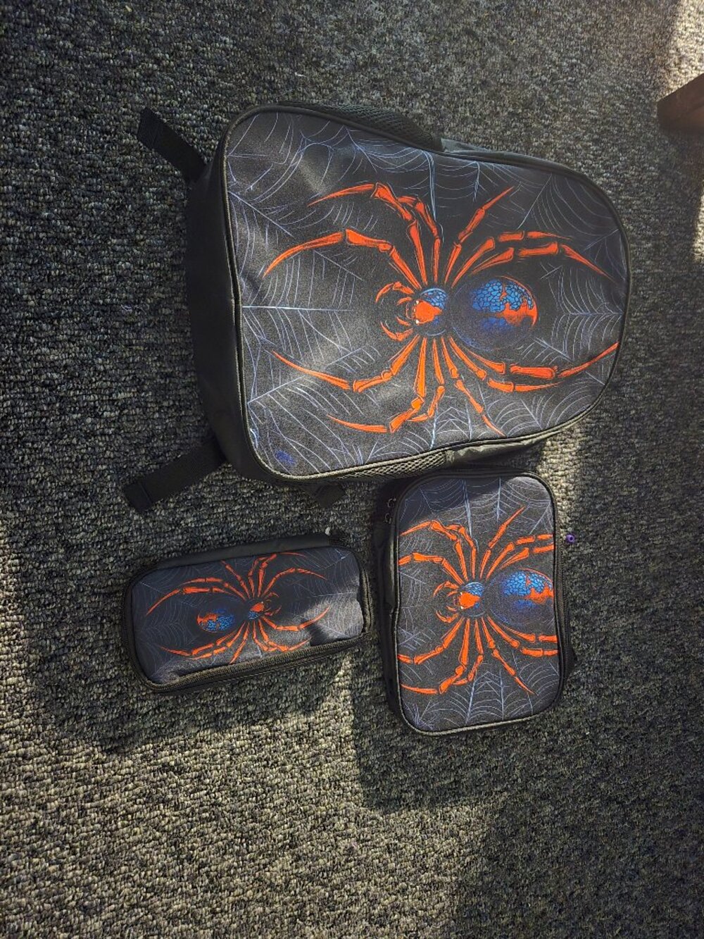 Spider man back pack / lunch box / pencil holders